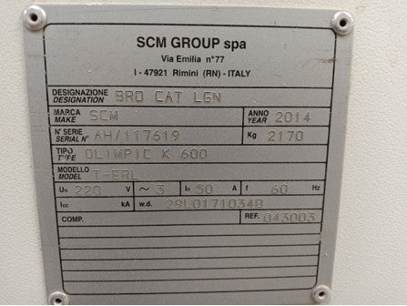 2014 SCM Olimpic K600 Edgebander - Illinois